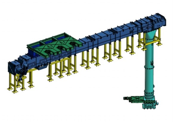 3D model dopravní zauhlovací linky mlýnice kotle 285 t/h