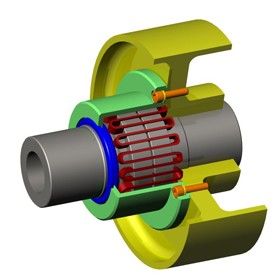 Pružná spojka CPF s brzdovým bubnem.