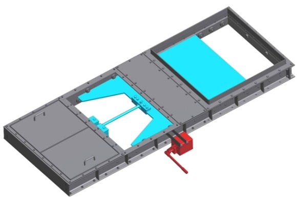 Deskový šoupátkový uzávěr s hydropohonem