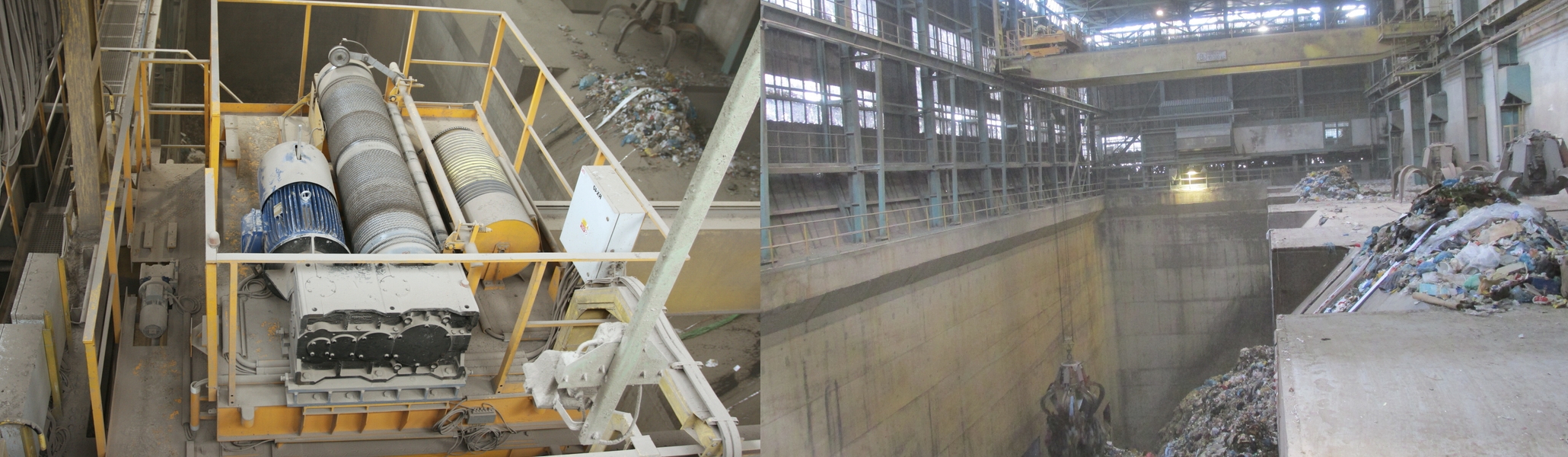 Pohony a řízení jeřábů, technologie pro rozrušení klenby ve spalovnách